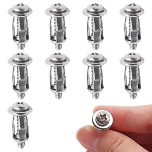 Miniatura 18 de Anclajes de Pared Huecos con Tornillos de Servicio Pesado, Pernos Molly de Acero al Carbono Galvanizado en Zinc Anclajes de Pared para Paneles