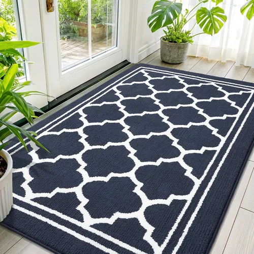 Miniatura 11 de Buganda Alfombra para Puerta Interior, Felpudo Resistente a la Suciedad y Absorbente, Antideslizante, Alfombras de Perfil Bajo para Entrada Marrón