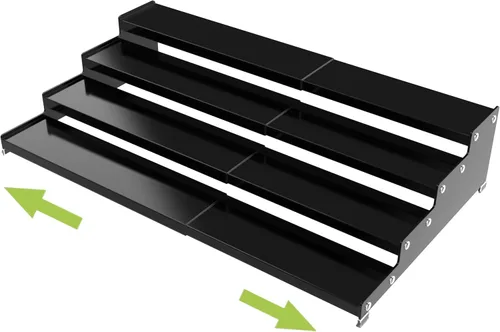 Jojocross Organizador de especias expandible de 4 niveles para gabinete de cocina, diseño moderno y estante de almacenamiento antideslizante que