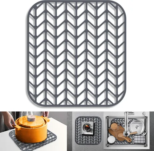 Miniatura 16 de Protectores de fregadero para fregadero de cocina de 12, 13, 16, 18, 19, 24, 26, 28, 29, 30 pulgadas, alfombrilla de silicona para fregadero