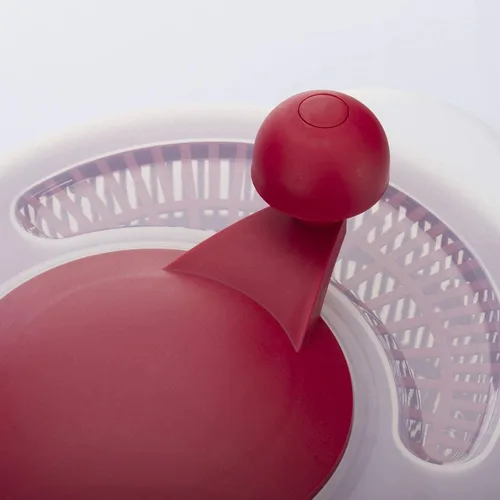 Miniatura 7 de Westmark Germany Centrifugador de ensaladas fácil de usar para secar las verduras y mejorar el sabor de los condimentos, de 10 pulgadas Rojo