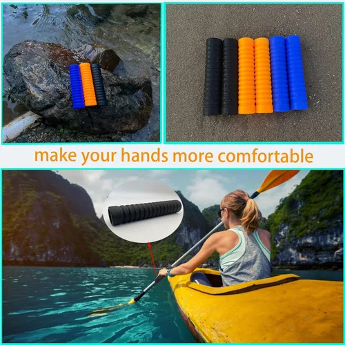 Miniatura 4 de JK - 2 empuñaduras para remo de kayak, accesorios de silicona antideslizante para remo de kayak