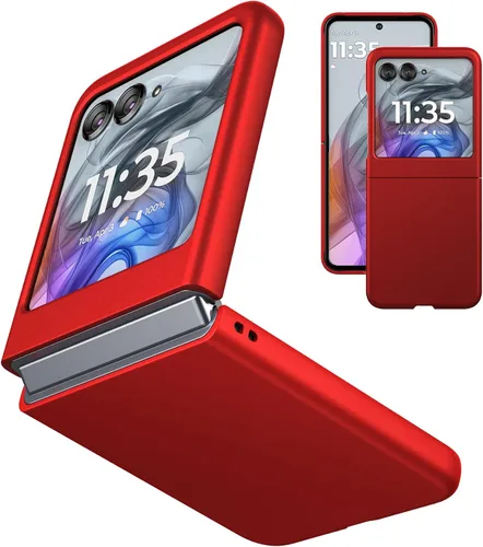 Miniatura 8 de Funda delgada para Moto Razr 2023, parte trasera de policarbonato duro, sensación esmerilada, soporte de carga inalámbrica, ligera, a prueba de Negro