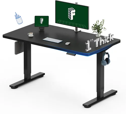 Miniatura 24 de FLEXISPOT Escritorio Eléctrico de Pie de Una Pieza, 60 x 24 Pulgadas Escritorio Ajustable con Superficie Sin Costuras, Ajuste de Altura con Parte