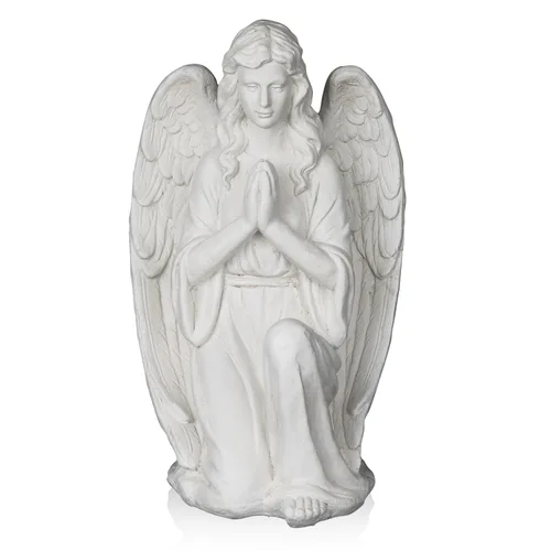 Miniatura 13 de Alpine Corporation 79 cm de alto Estatua de ángel para interior/exterior Arte de jardín Decoración, gris claro 31 pulgadas de alto - Ángel gris claro