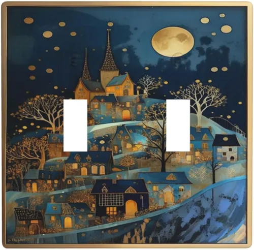 Miniatura 57 de BirdArt - Cubierta decorativa para interruptor de luz de 1 cuadrilla, placa de pared dúplex individual, placa frontal eléctrica para decoración