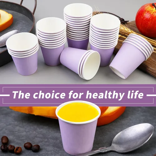 Miniatura 4 de Paquete de 100 tazas de papel de 3 onzas, tazas desechables para el baño, tazas de papel para enjuague bucal, tazas para aperitivos, tazas de café