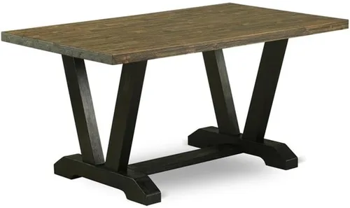 Miniatura 32 de East West Furniture VT026 Mesa de comedor estilo V – una mesa de cocina rectangular con patas elegantes, 36 x 60 pulgadas, multicolor