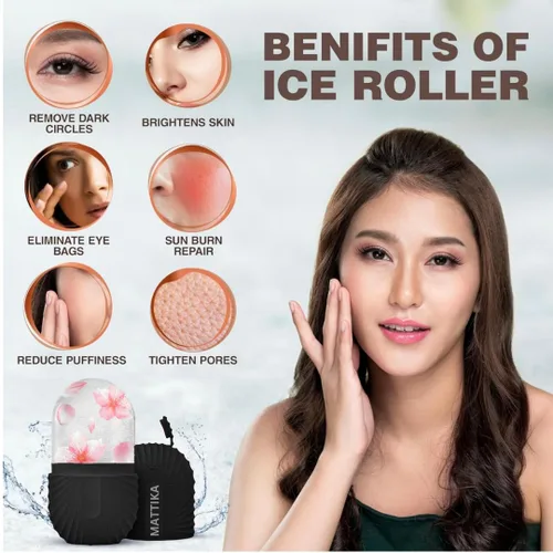 Miniatura 2 de Rodillo de hielo para cara y ojos – Rodillo de hielo facial para hinchazón debajo de los ojos, rodillo facial de silicona reutilizable masajeador