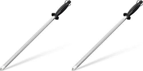 Miniatura 9 de Utopia Kitchen Cuchillo de acero afilado de 10 pulgadas que afila varilla de afilado de acero - negro