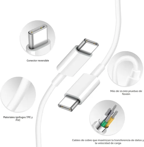 Miniatura 6 de Cargador de carga rápida para iPhone 17, 16, 15, paquete de 2+2 cargadores de pared USB C de 20 W con cable de carga rápida de 6 pies compatible