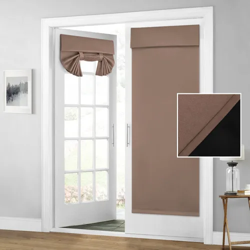 Miniatura 16 de HOMEIDEAS Cortinas 100% Opacas para Luces Laterales de Puerta Principal, Cubierta de Ventana de Puerta de Aula, Persianas de Privacidad
