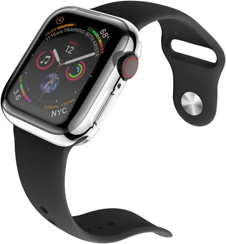 Miniatura 5 de Paquete de 4 fundas compatibles con Apple Watch Series 9/8/7 – protector de pantalla de 1.614 pulgadas, TPU suave, cobertura completa, chapada, a