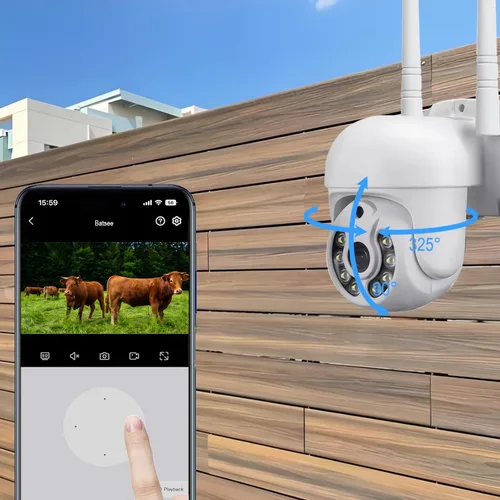 Miniatura 4 de Cámara de seguridad inalámbrica de 3 MP para exteriores, PTZ WiFi, 2.4G/5G, seguimiento automático, visión nocturna a color, detección