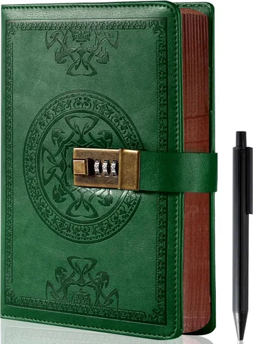Miniatura 15 de Diario CAGIE con cerradura para hombres y mujeres, recargable con 290 páginas rayadas, diario con cerradura con bolígrafo, diario de escritura