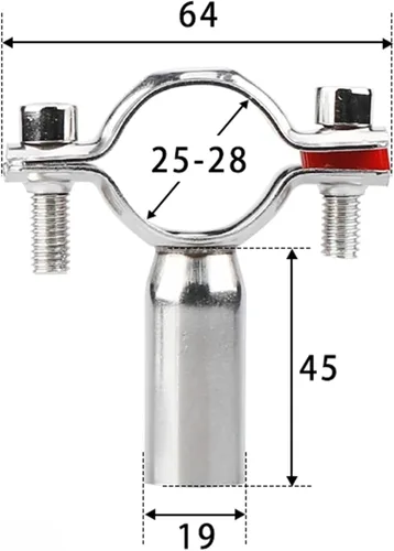 Miniatura 2 de Abrazadera de soporte de tubería de acero inoxidable, 2 piezas de soporte de tubo de anillo de suspensión, ajuste de abrazadera de tubo