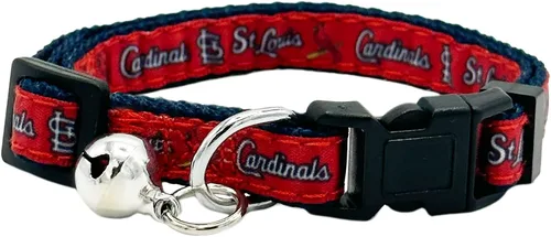Miniatura 7 de Pets First MLB CAT Collar Atlanta Braves Satin Cat Collar de equipo de béisbol para perros y gatos. Un collar de gato brillante y colorido