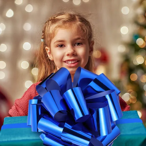 Miniatura 6 de Zonon Lazo Grande para Automóvil Lazo Gigante para Automóvil con Cinta de 20 Pies para Envolver Regalos Grandes Casas Nuevas Regalo Enorme Azul