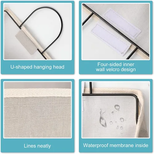 Miniatura 2 de Surblue Bolsa de almacenamiento para colgar en la pared con gancho adhesivo, almacenamiento colgante de armario para bolsillo, bolsa organizadora