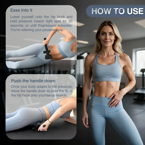 Miniatura 3 de Herramienta de Liberación del Músculo Psoas - Herramienta de Liberación del Psoas con Gancho de Cadera Totalmente Ajustable para Ilíaco, Dolor