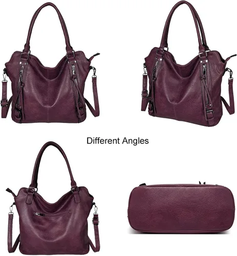 Miniatura 4 de Monederos grandes para mujer, bolsos de hombro, bolsa hobo, juego de 2 piezas