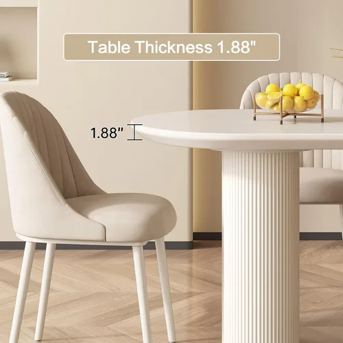 Miniatura 7 de Guyii Mesa de comedor de 55.11 pulgadas, mesa de cocina moderna para 6 personas, mesa de comedor interior para cocina, bar, sala de estar, espacio
