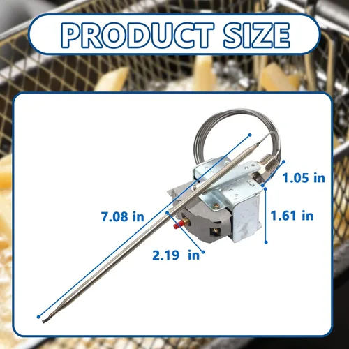 Miniatura 3 de PP10084 Interruptor de freidora de termostato de límite alto para freidora Pitco, rosca de 1/4 de pulgada Mpt Stuff, clasificación de seguridad