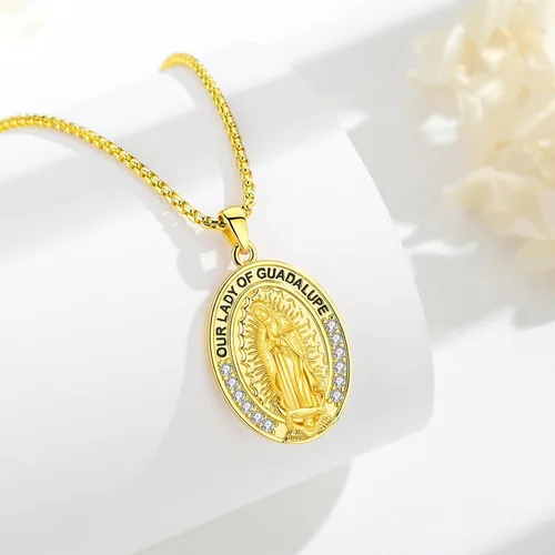 Miniatura 73 de Vito Collar de plata de ley 925 para mujeres y hombres, San Benito, crucifijo, Caravaca, San Cristóbal, San Judas, medalla patronal, amuleto