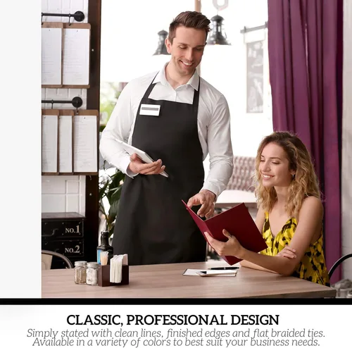 Miniatura 7 de GREEN LIFESTYLE Paquete de 12 delantales profesionales de chef – Delantales para asar para hombres, delantales impermeables de cocina para barbacoa