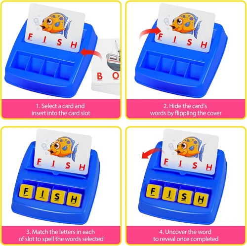 Miniatura 2 de Juego de emparejar letras, ortografía de palabras y mejora la memoria, juguete educativo de aprendizaje temprano para niños de preescolar y jardín