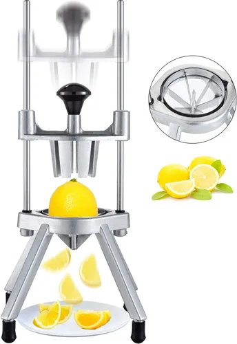 Miniatura 12 de VEVOR Cortador comercial de acero inoxidable para cortar limas en cuña en 8 secciones, cortador de limón en 8 cuñas para restaurante o bar