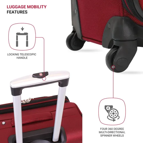 Miniatura 2 de SwissGear Equipaje expandible Sion Softside, Borgoña, 3 Piece Set (212527), Sion Softside - Equipaje expandible