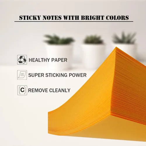 Miniatura 3 de Notas adhesivas a granel, 60 blocs de notas adhesivas, 3 x 3 pulgadas, 100 hojas/bloc, paquete de notas de colores brillantes surtidos, gran poder