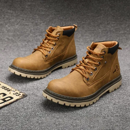 Miniatura 9 de Shaire Botas Chukka de cuero para hombre Botines con cordones para hombre Botas cómodas casuales