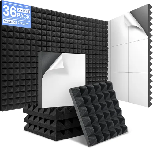 Miniatura 12 de Focusound Paquete de 8 trampas de espuma acústica de esquina, 7 x 7 x 12 pulgadas, panel de absorción de sonido de baja frecuencia, espuma