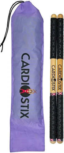 Miniatura 4 de CardioStix Paquete de 8.5 oz de baquetas de batería cardio de doble agarre de mayor peso (1 PAR) Premium de madera de nogal americano Batería
