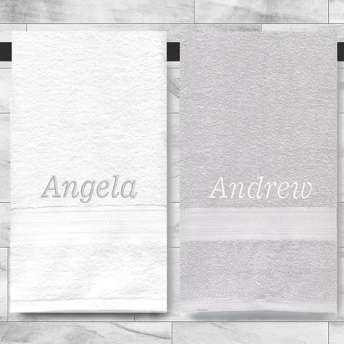 Miniatura 6 de Personalized Embroidered Soft Bath Towels - 2 Piece Decorative Towel Set for Bathroom, Gym, Sauna, Shower, Spa, Pool, & College Dorm - Cotton (Sage)