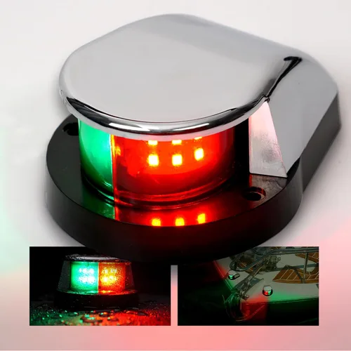 marinexplore - Luces de navegación para barco Bi-Color Luz de proa para pontón, skeeter, bote de motor y skiff lámpara LED de navegación marina