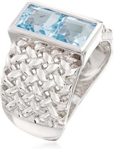 Miniatura 3 de Ross-Simons Anillo tejido de topacio azul cielo de 220 quilates en plata de ley topacio