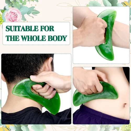 Miniatura 3 de Gua Sha - Herramienta de masaje con mango, herramientas de masaje de resina, masajeador de drenaje linfático, moldeador corporal, herramientas Gua