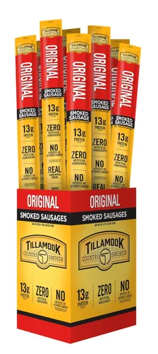 Miniatura 10 de Tillamook Country Smoker Salchichas ahumadas de madera dura, salchicha de cazador, 1.44 onzas, 24