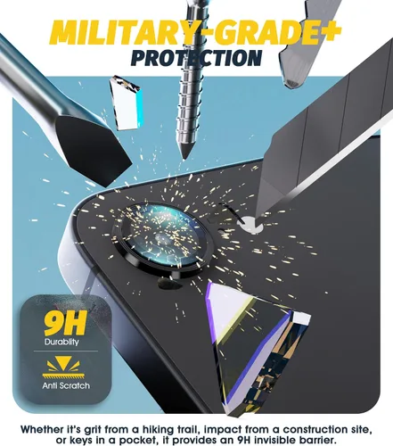Miniatura 3 de Orzero Protector de lente de cámara compatible con Samsung Galaxy S25, bandeja de instalación de un solo paso, cubierta de vidrio con anillo