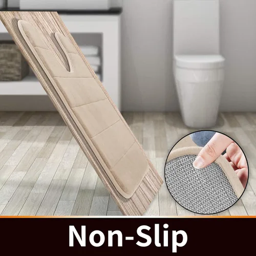 Miniatura 4 de Yimobra Alfombra de baño de espuma viscoelástica de tamaño grande de 24 x 17 pulgadas + forma de U de 24 x 20 pulgadas, suave y cómoda, súper