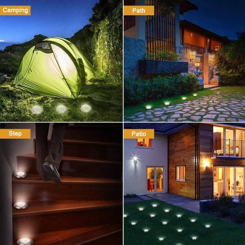 Miniatura 7 de Aogist Luces solares de suelo, luces LED de disco de jardín, iluminación de paisaje al aire libre para césped, patio, camino, terraza, pasarela