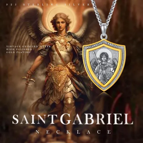 Miniatura 14 de Collar con colgante de plata de ley 925 con medalla de San Patrón, joyería religiosa para hombres y mujeres, con cadena de acero inoxidable 316L