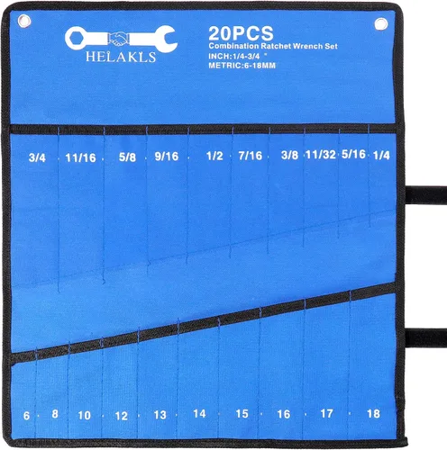 Miniatura 12 de Bolsa Organizadora Enrollable de 10 Bolsillos para Llaves y Herramientas, Organizadores de Herramientas de Lona Resistente en Azul