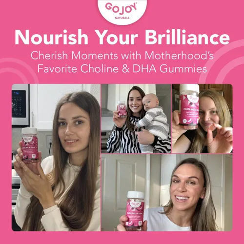 Miniatura 4 de GOJOY NATURALS Gomitas de colina prenatal y DHA - Suplemento vitamínico en gomitas desde la preconcepción hasta el posnatal para mujeres embarazadas