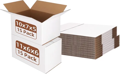 Miniatura 34 de Hoikwo Paquete de 40 cajas de envío de 4 x 4 x 2 para pequeñas empresas, cajas de cartón de embalaje negras, caja de embalaje de correo móvil