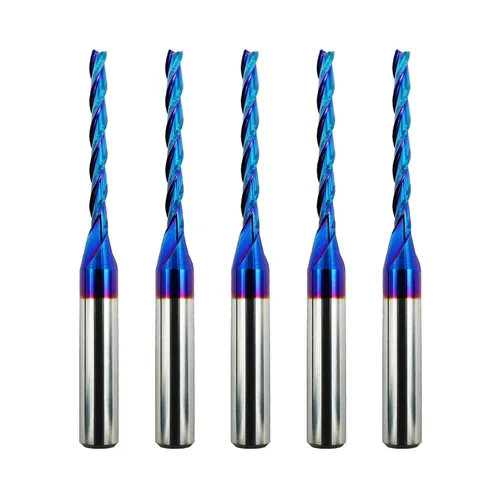 Miniatura 8 de Broca de enrutador CNC, 3 flautas de 1/8 de pulgada de diámetro de corte de 1/4 pulgadas, mango de 1/4 pulgadas, molino de extremo de carburo sólido