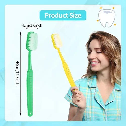 Miniatura 2 de Paquete de 2 cepillos de dientes gigantes de 15.75 x 1.57 pulgadas, cepillos de baño de gran tamaño, artículo de comedia enorme para accesorio